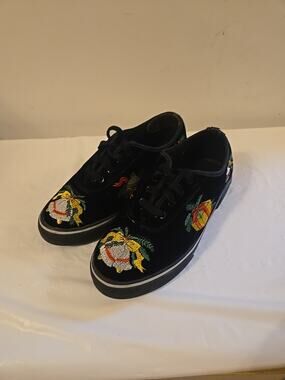 Sebastiano Velvet Embroidered Shoes Womens Size 7